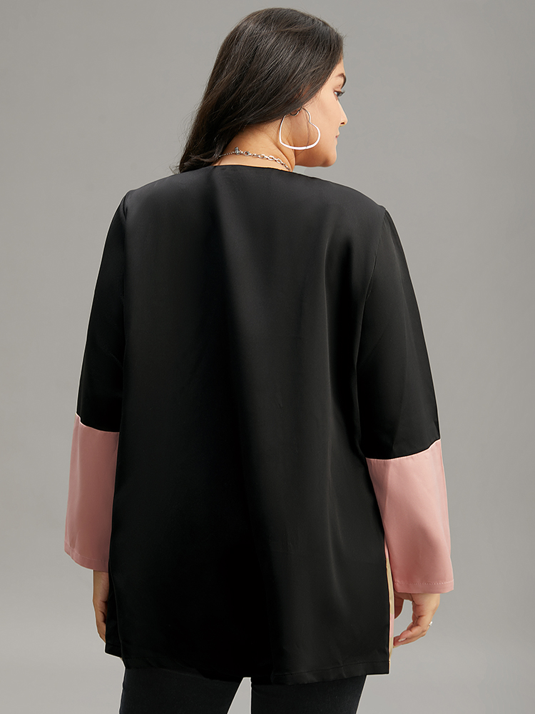 Plus Size Women Dailywear Plain Pocket Pocket Casual Coats BloomChic 