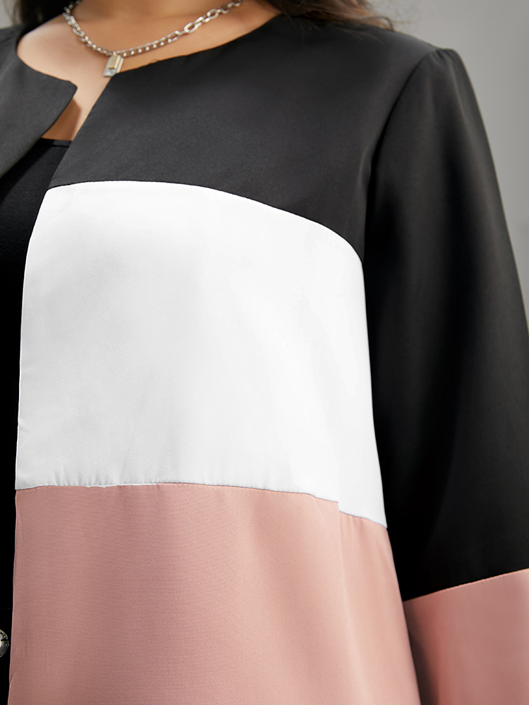 Plus Size Women Dailywear Plain Pocket Pocket Casual Coats BloomChic 