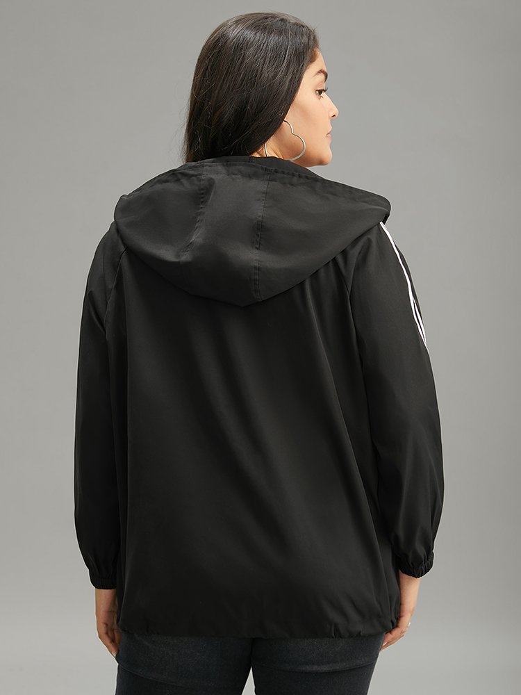 Plus Size Women Dailywear Plain Zipper Pocket Casual Coats BloomChic 