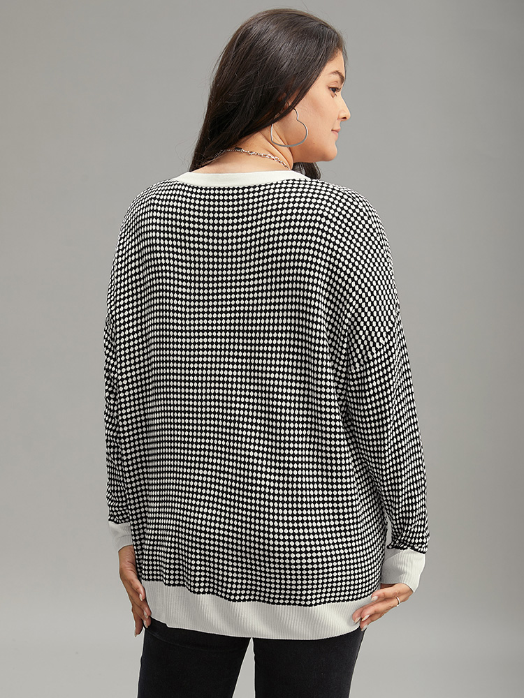 Polka Dot Patchwork Button Through Cardigan BloomChic 