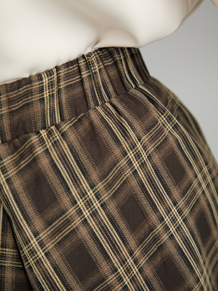 Plus Size Women Work Elastic Waist Pocket Office Skirts BloomChic 