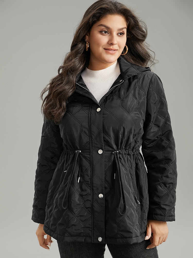 Plus Size Women Dailywear Plain Plain Pocket Casual Coats BloomChic 