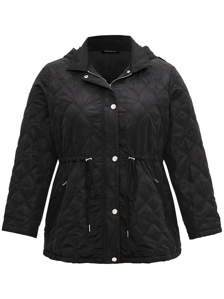 Plus Size Women Dailywear Plain Plain Pocket Casual Coats BloomChic 