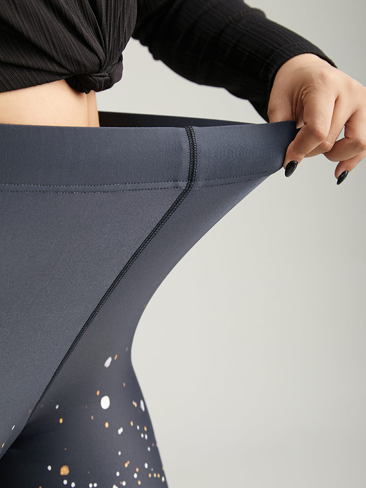 Plus Size Christmas Ombre Snowflake Elastic Waist Skinny Leggings Women Black Glamour High stretch Bodycon High Rise Festival-Christmas Leggings BloomChic 18-20/2X 
