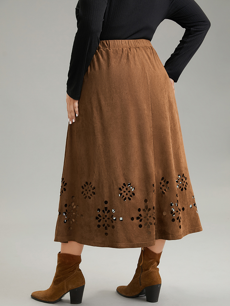 Plus Size Women Work Plain Pocket Office Skirts BloomChic 