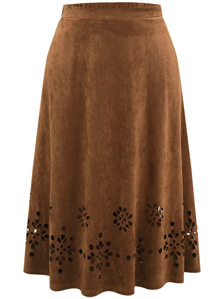 Plus Size Women Work Plain Pocket Office Skirts BloomChic 
