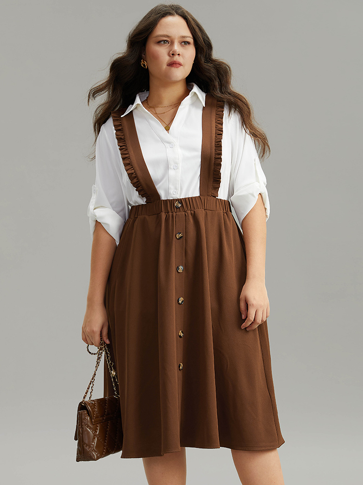 Plus Size Women Work Plain Pocket At the Office Skirts BloomChic 