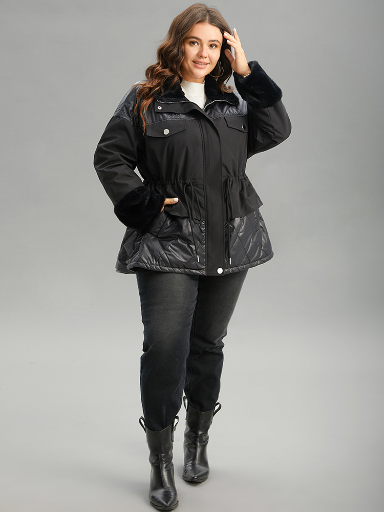 Plus Size Women Dailywear Plain Zipper Pocket Casual Coats BloomChic 