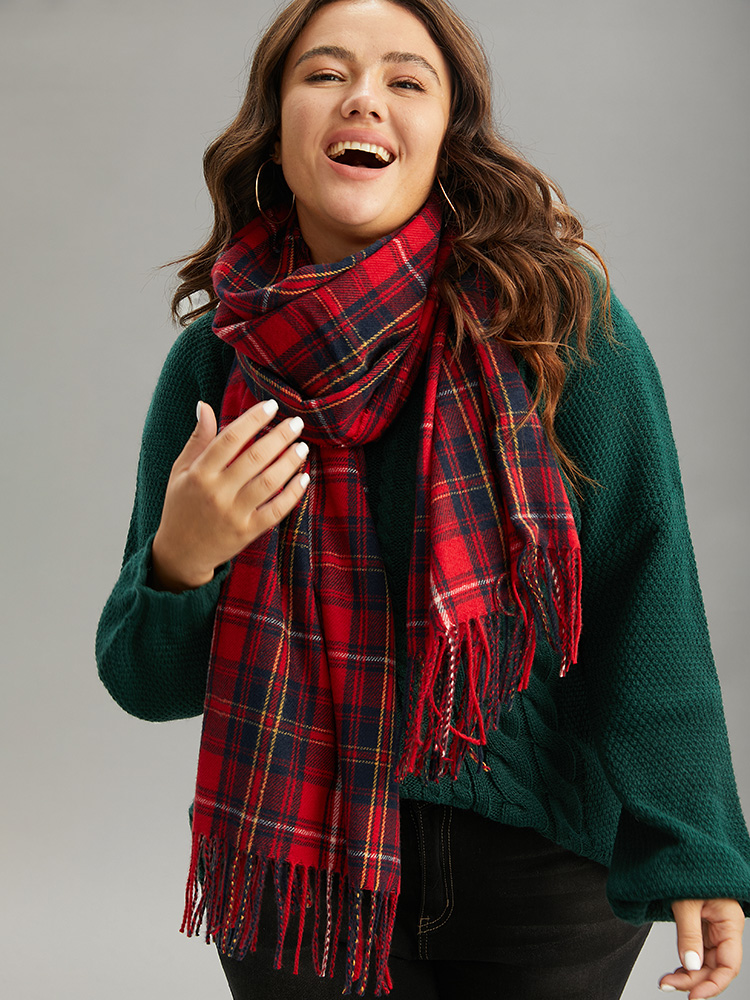 Plus Size Women Plaid One Size Scarves BloomChic