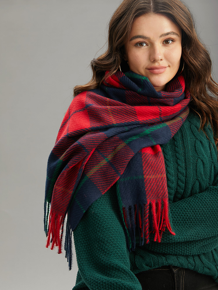 Plus Size Women Plaid One Size Scarves BloomChic