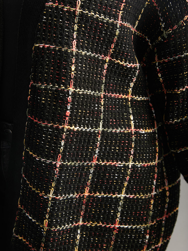 Plus Size Cardigans | Heather Plaid Elastic Cuffs Cardigan | BloomChic 