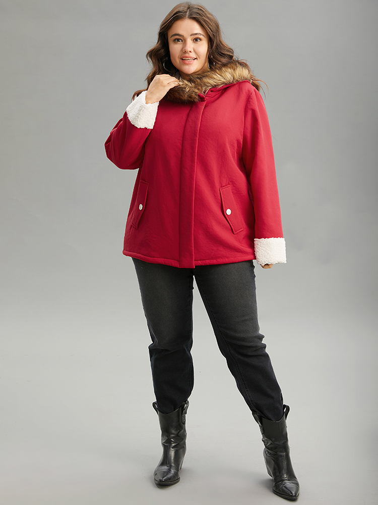 Plus Size Women Party Plain Button Pocket Casual Coats BloomChic 