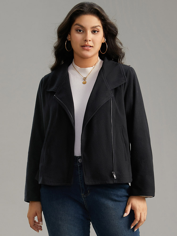 Plus Size Women Everyday Plain Plain Pocket Elegant Jackets BloomChic 
