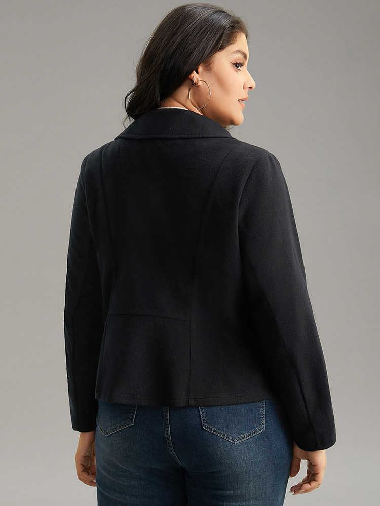 Plus Size Women Everyday Plain Plain Pocket Elegant Jackets BloomChic 