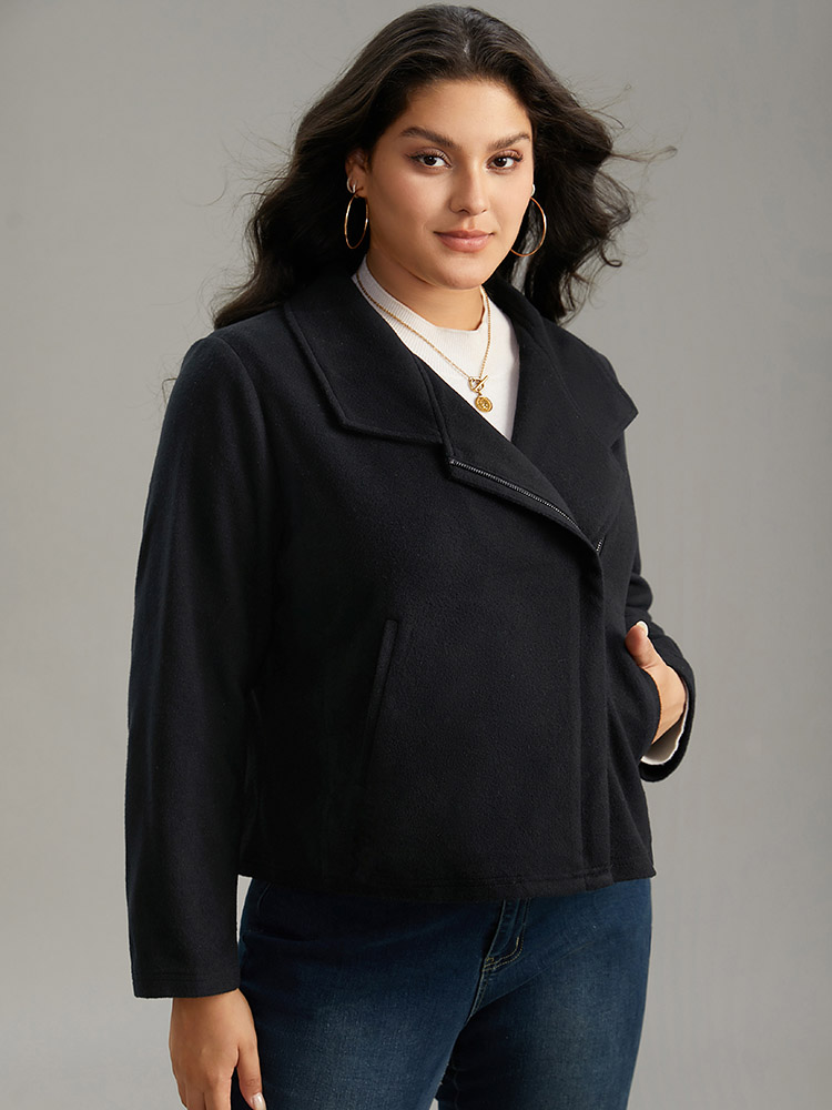 Plus Size Women Everyday Plain Plain Pocket Elegant Jackets BloomChic 