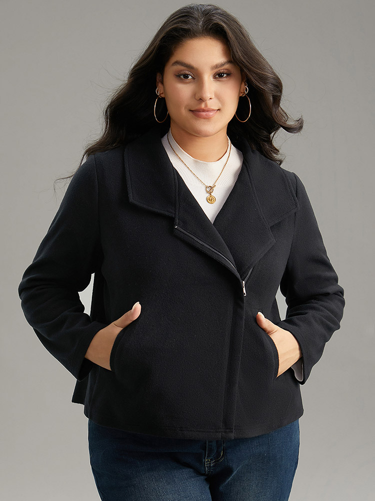 Plus Size Women Everyday Plain Plain Pocket Elegant Jackets BloomChic 