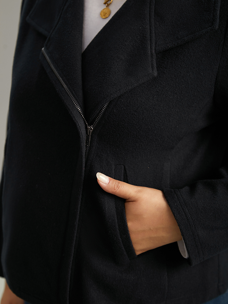 Plus Size Women Everyday Plain Plain Pocket Elegant Jackets BloomChic 