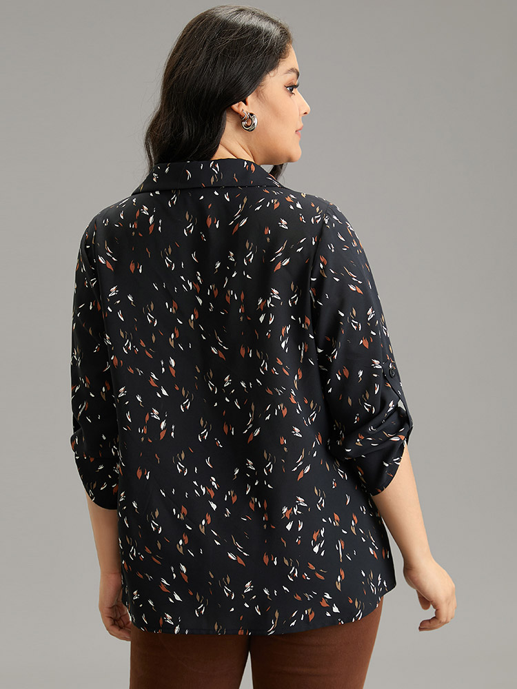 Plus Size Women Dailywear Leopard Printed Regular Sleeve Long Sleeve Shirt collar Office Blouses BloomChic 