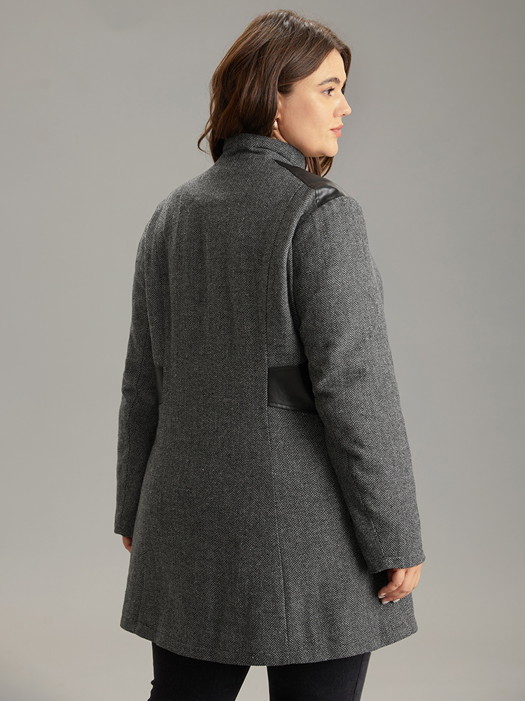 Plus Size Women Dailywear Plain Texture Pocket Casual Coats BloomChic 