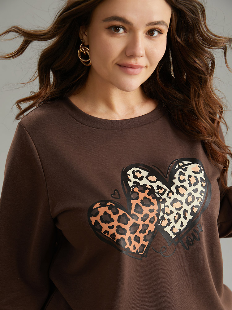 Plus Size Women Dailywear Art&design Printed Regular Regular Sleeve Long Sleeve Round Neck Casual Sweatshirts BloomChic 