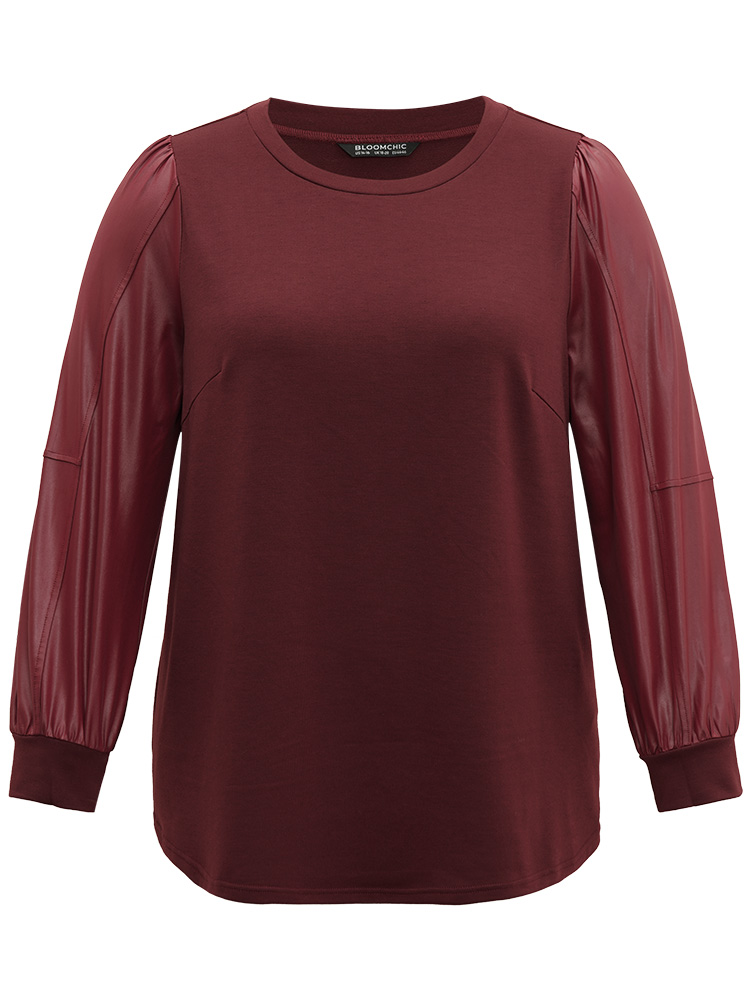 Plus Size Women Dailywear Plain Plain Regular Regular Sleeve Long Sleeve Round Neck Elegant Sweatshirts BloomChic 
