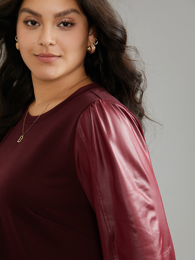 Plus Size Women Dailywear Plain Plain Regular Regular Sleeve Long Sleeve Round Neck Elegant Sweatshirts BloomChic 