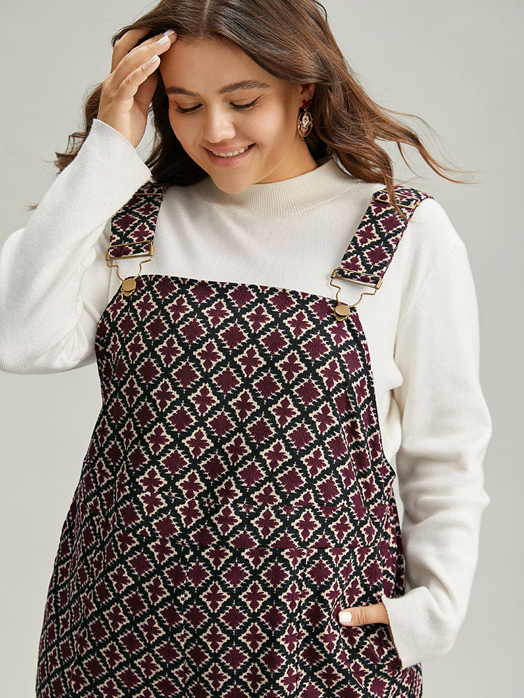 Plus Size Women Festival-Christmas Graphic-Christmas Adjustable Straps Regular Pocket Casual Jumpsuits BloomChic 