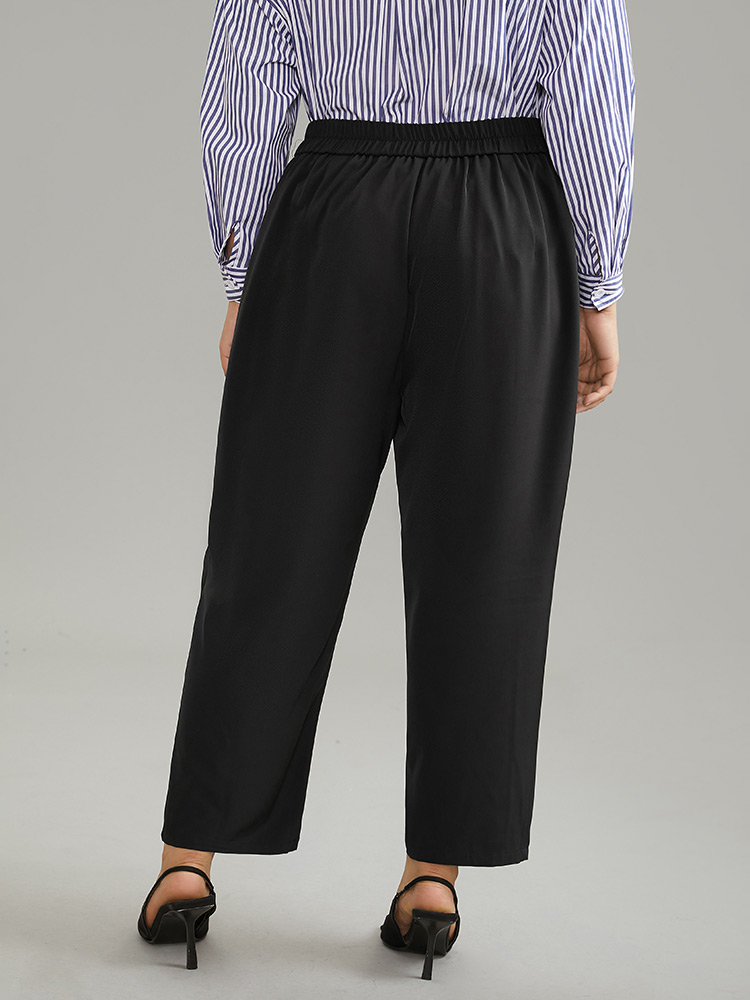 Plus Size Women Work Plain Plain High Rise Pocket Office Pants BloomChic 