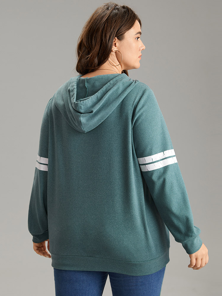 Plus Size Women Dailywear Country Thick Regular Regular Sleeve Long Sleeve Hooded Casual Sweatshirts BloomChic 