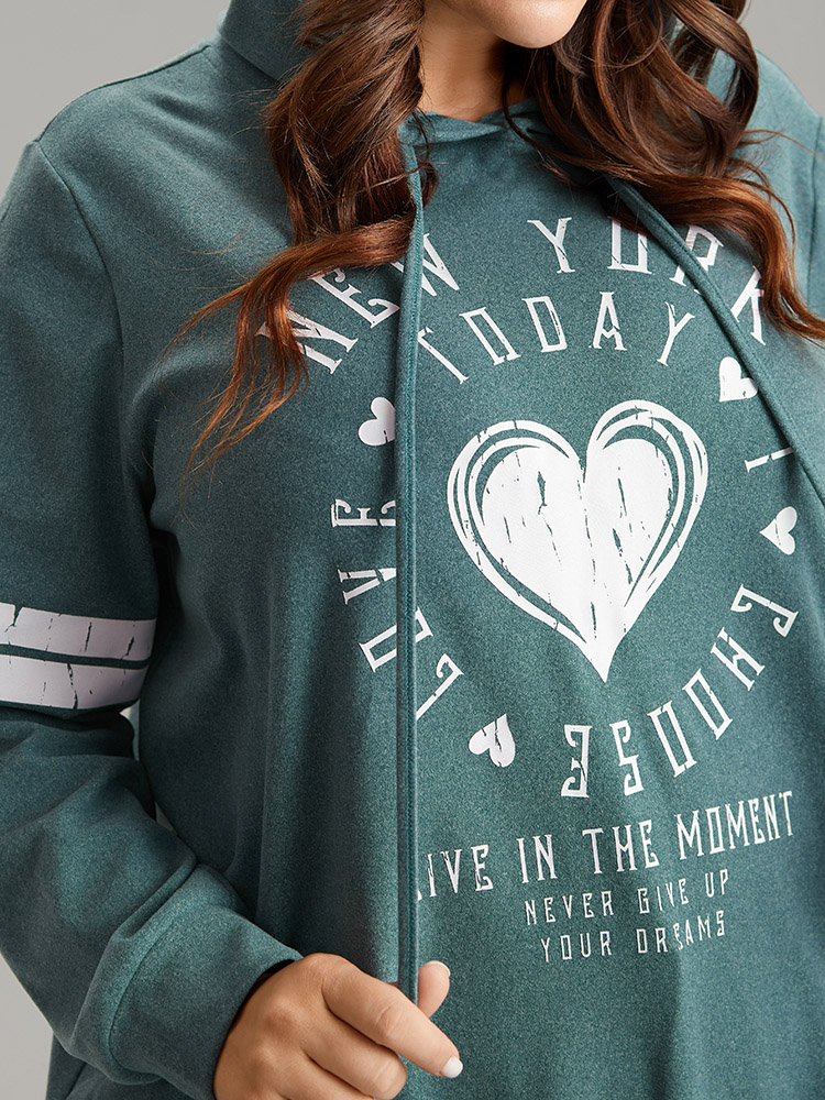 Plus Size Women Dailywear Country Thick Regular Regular Sleeve Long Sleeve Hooded Casual Sweatshirts BloomChic 