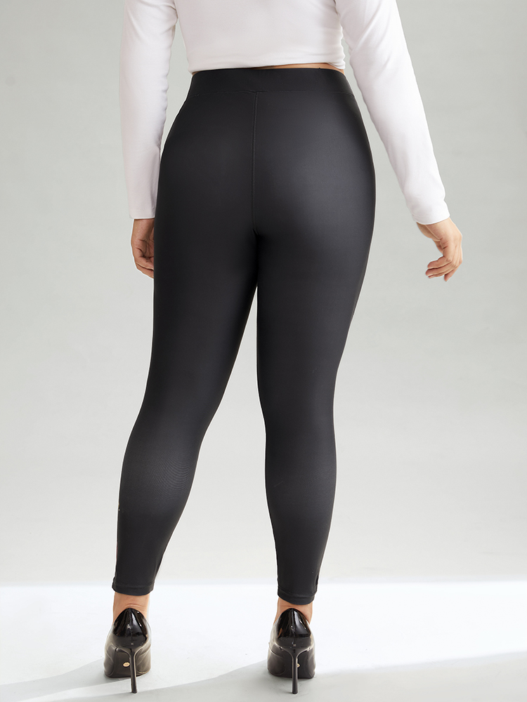 Plus Size Christmas Trees High Rise Skinny Leggings Women Black Glamour High stretch Skinny High Rise Party Leggings BloomChic 12/L 