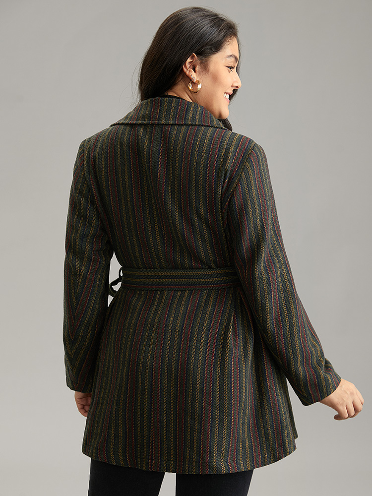 Plus Size Women Dailywear Bohemian Print Lined Pocket Casual Coats BloomChic 