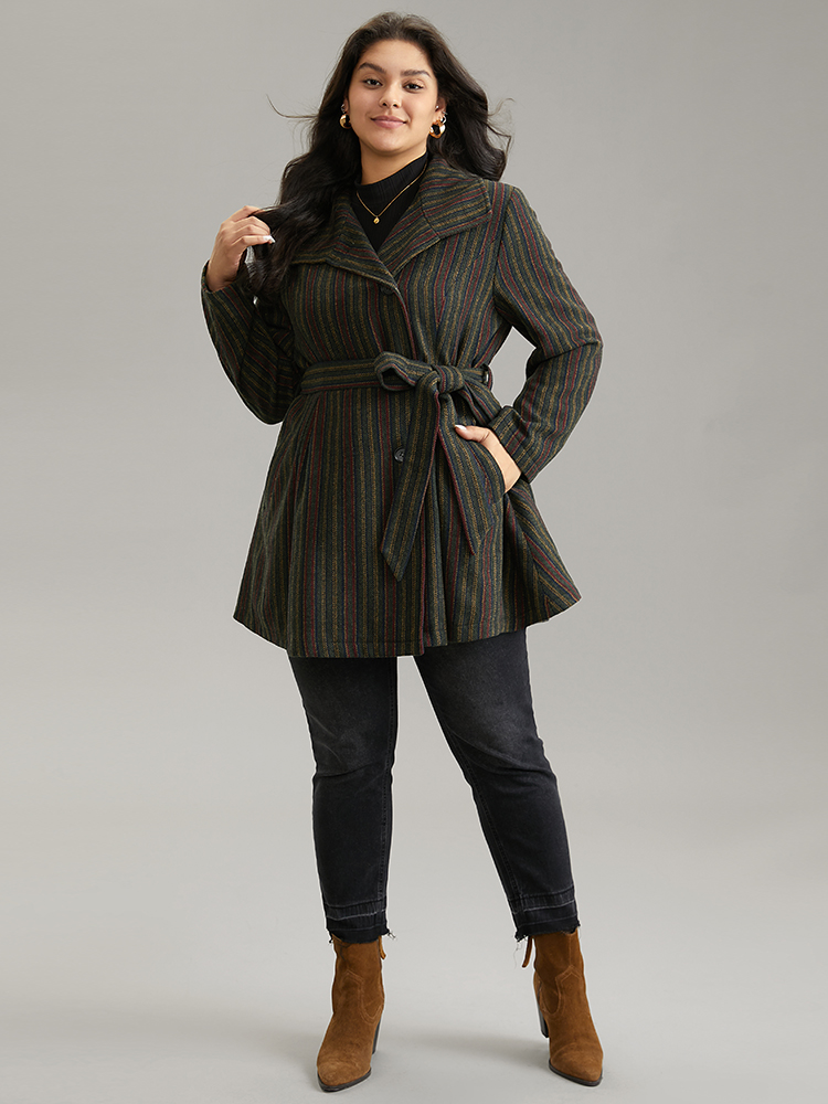 Plus Size Women Dailywear Bohemian Print Lined Pocket Casual Coats BloomChic 