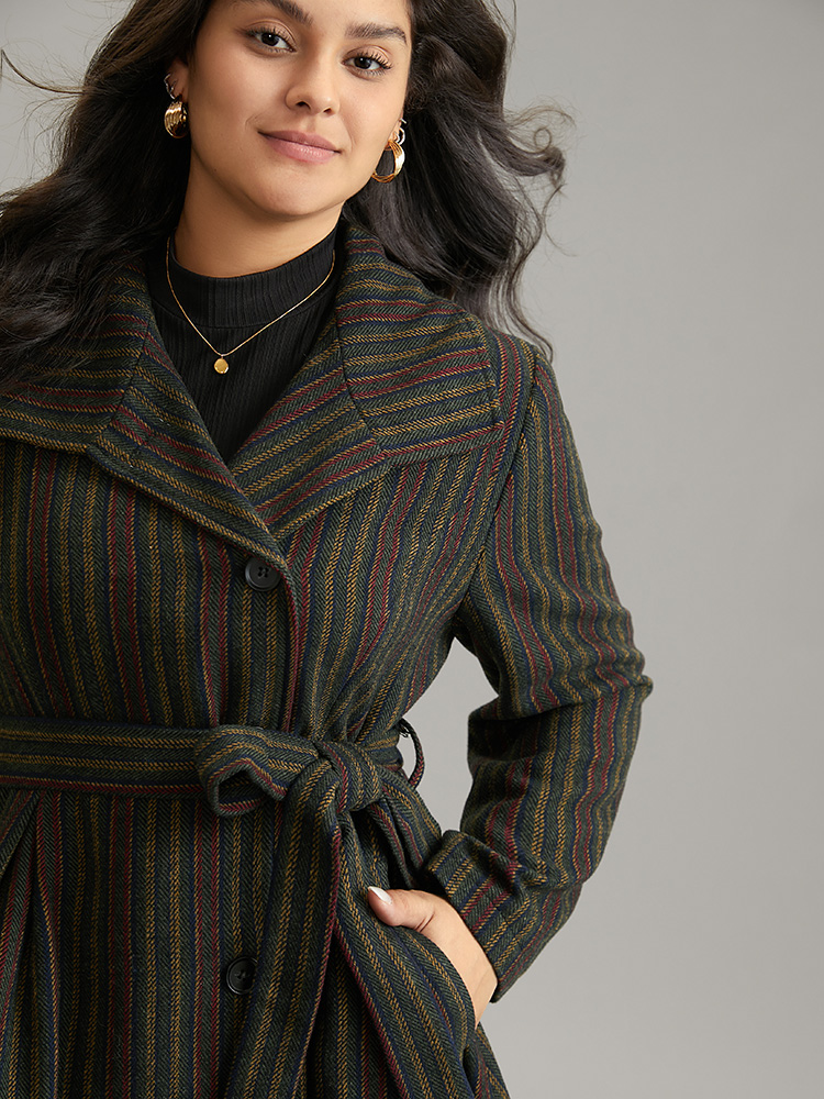 Plus Size Women Dailywear Bohemian Print Lined Pocket Casual Coats BloomChic 