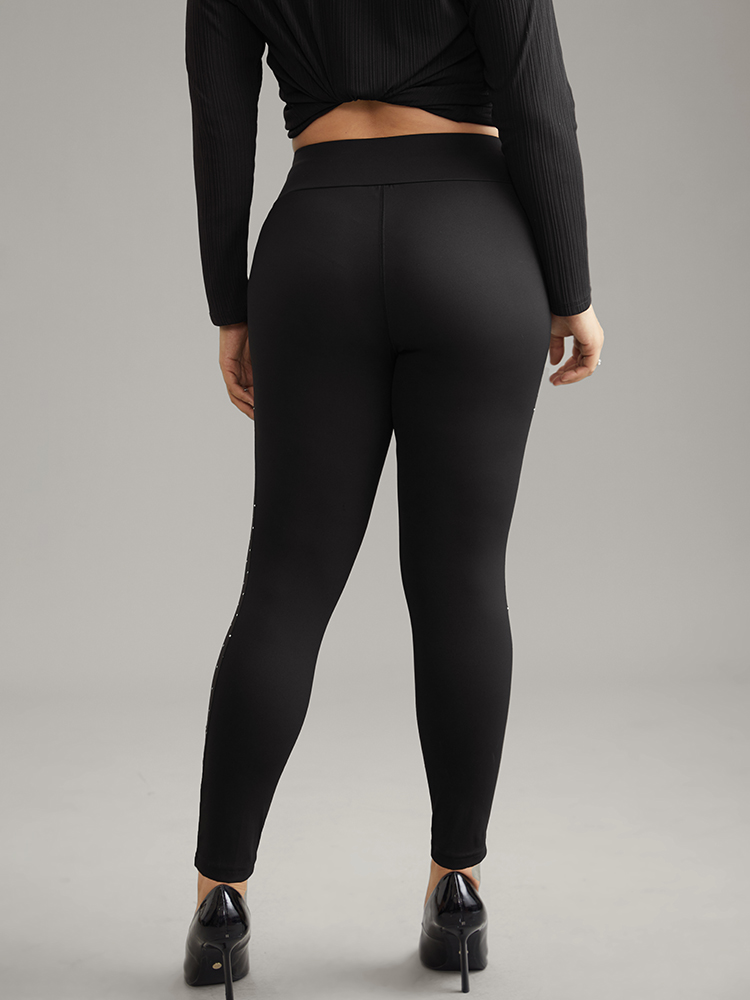 Plus Size Women Dailywear Plain Plain High stretch Skinny High Rise Casual Leggings BloomChic 