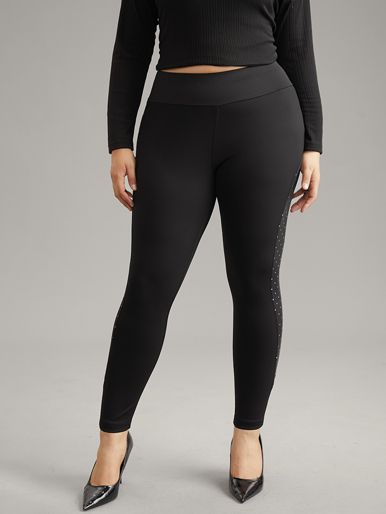 Plus Size Women Dailywear Plain Plain High stretch Skinny High Rise Casual Leggings BloomChic 