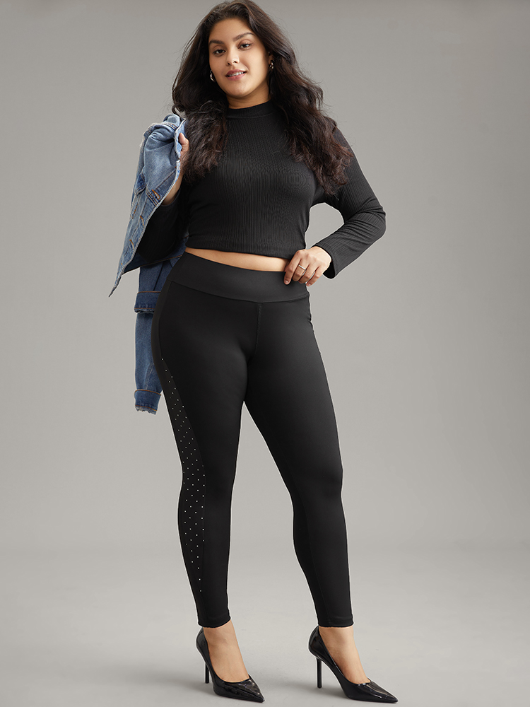 Plus Size Women Dailywear Plain Plain High stretch Skinny High Rise Casual Leggings BloomChic 