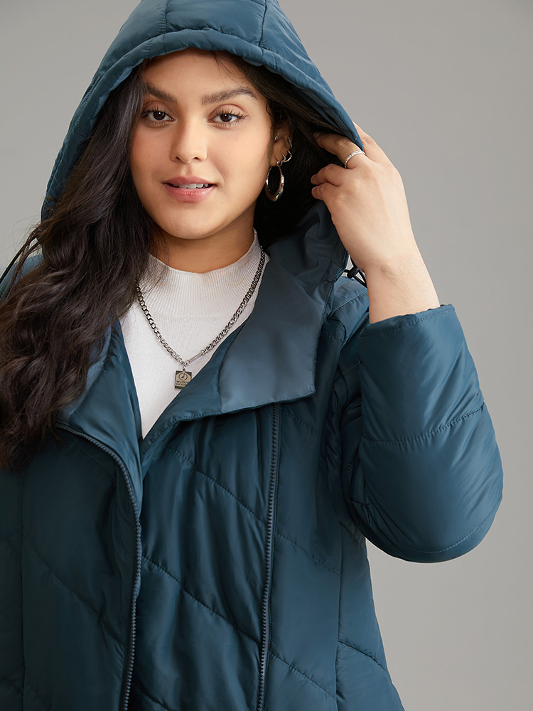 Plus Size Women Dailywear Plain Lined Pocket Casual Jackets BloomChic 