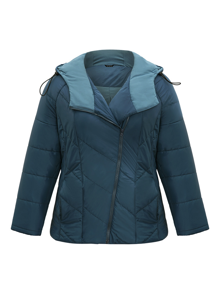 Plus Size Women Dailywear Plain Lined Pocket Casual Jackets BloomChic 