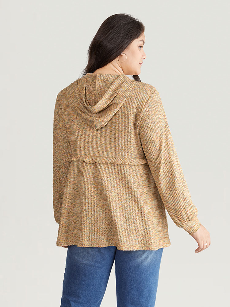 Plus Size Women Dailywear Plain Texture Regular Regular Sleeve Long Sleeve Hooded Casual Sweatshirts BloomChic 