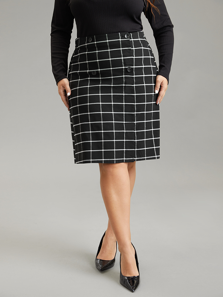 Plus Size Women Work Elastic Waist Office Skirts BloomChic 