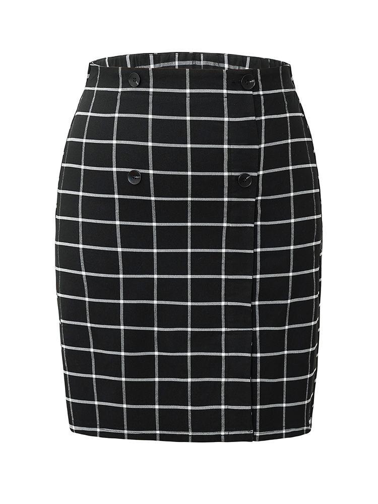 Plus Size Women Work Elastic Waist Office Skirts BloomChic 