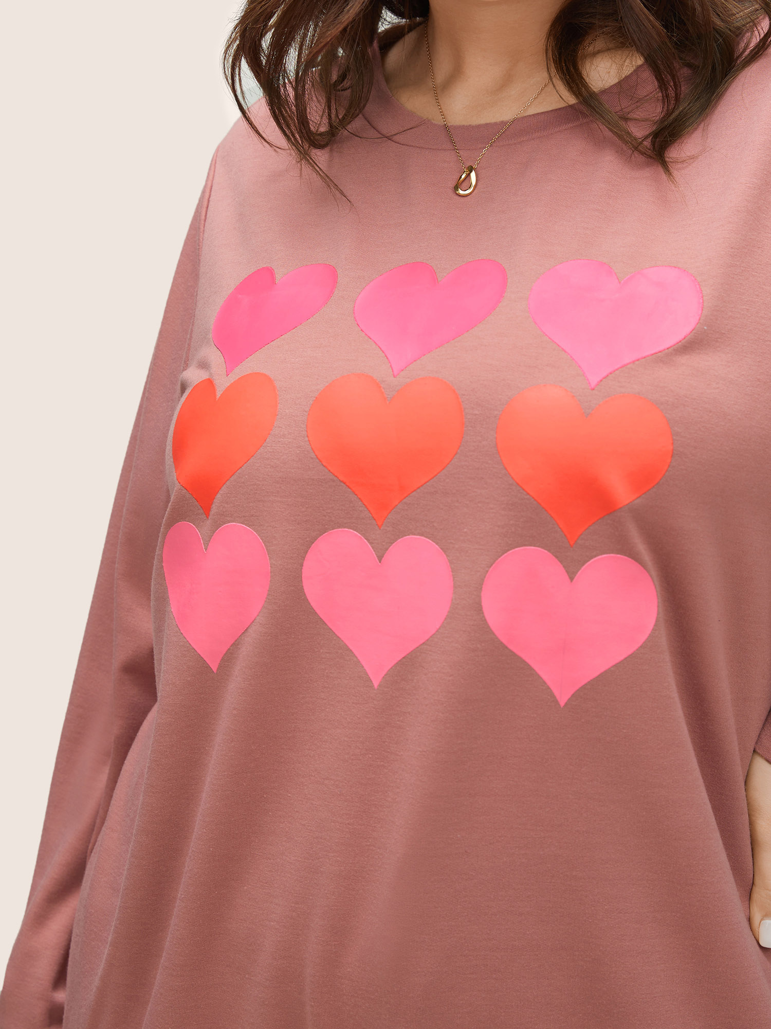 Plus Size Women Everyday Art&design Printed Regular Regular Sleeve Long Sleeve Round Neck Casual Sweatshirts BloomChic 