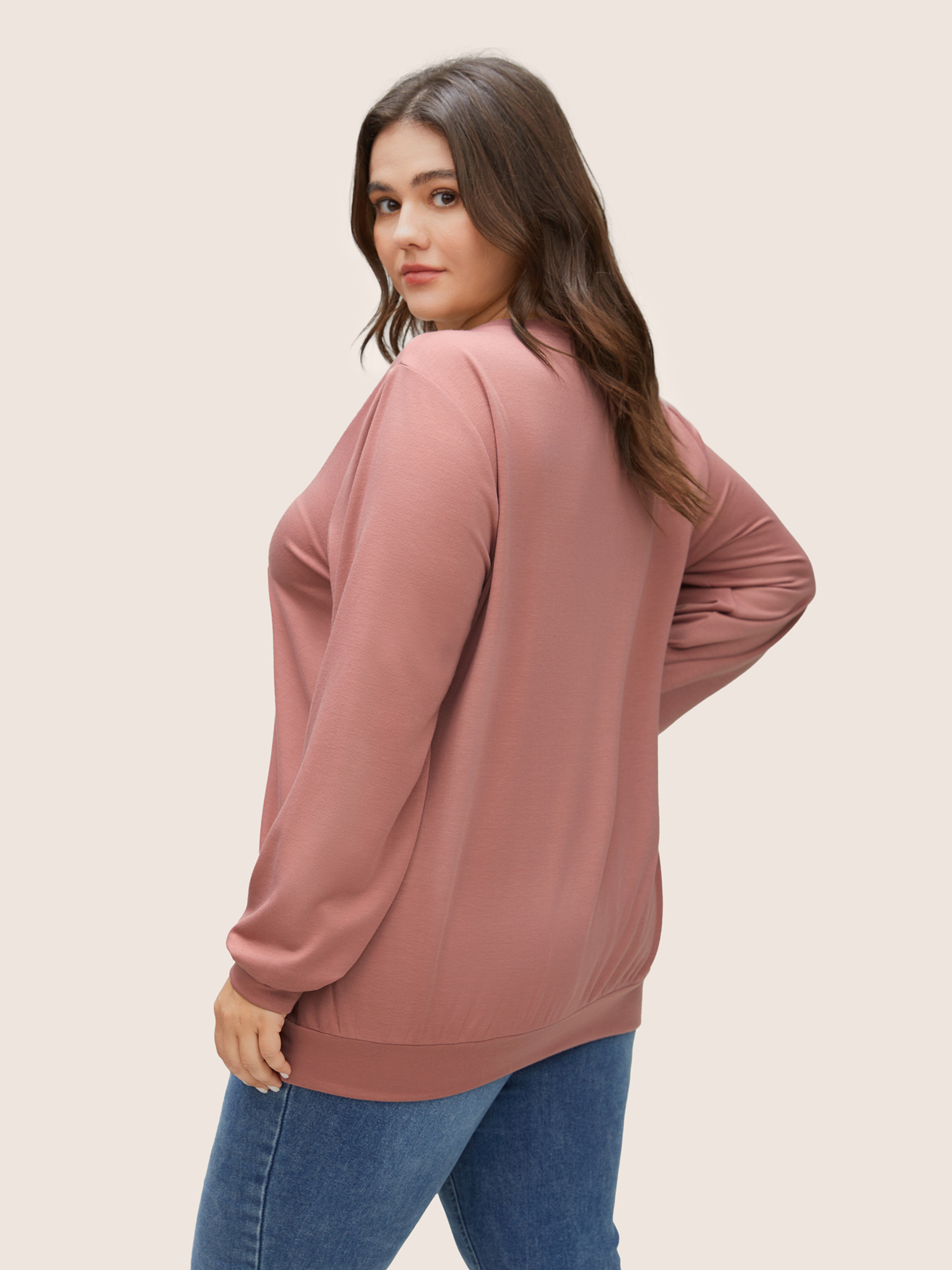 Plus Size Women Everyday Art&design Printed Regular Regular Sleeve Long Sleeve Round Neck Casual Sweatshirts BloomChic 