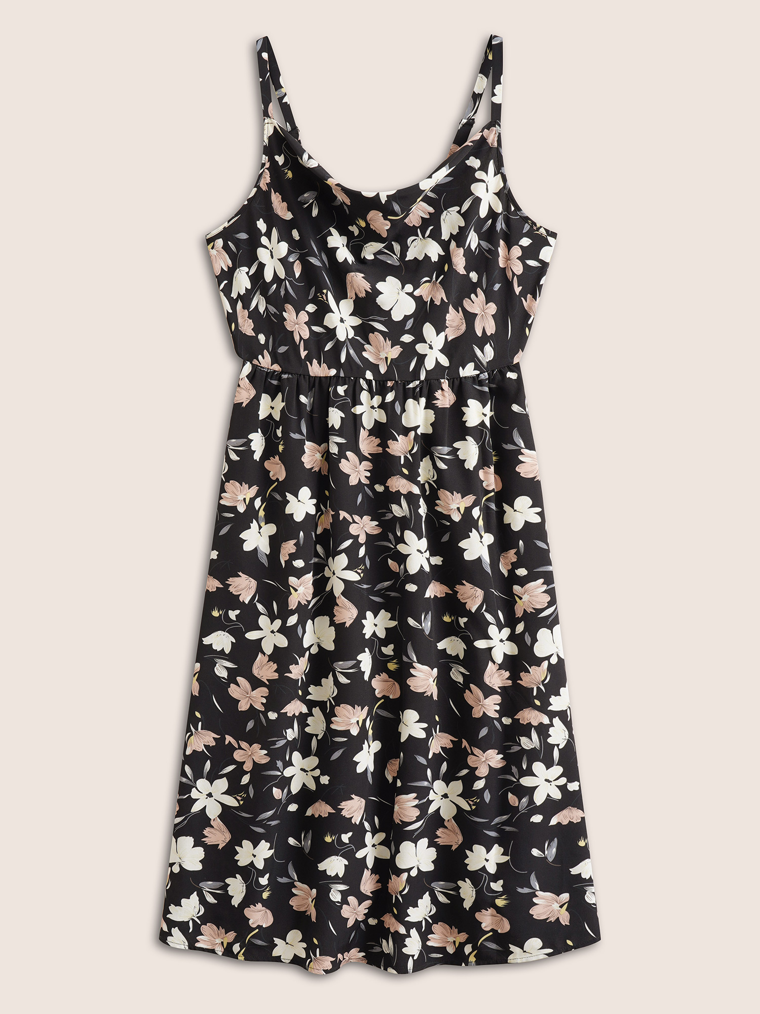 Plus Size Women Everyday Floral Gathered Sleeveless Sleeveless Spaghetti Strap Pocket Elegant Dresses BloomChic 
