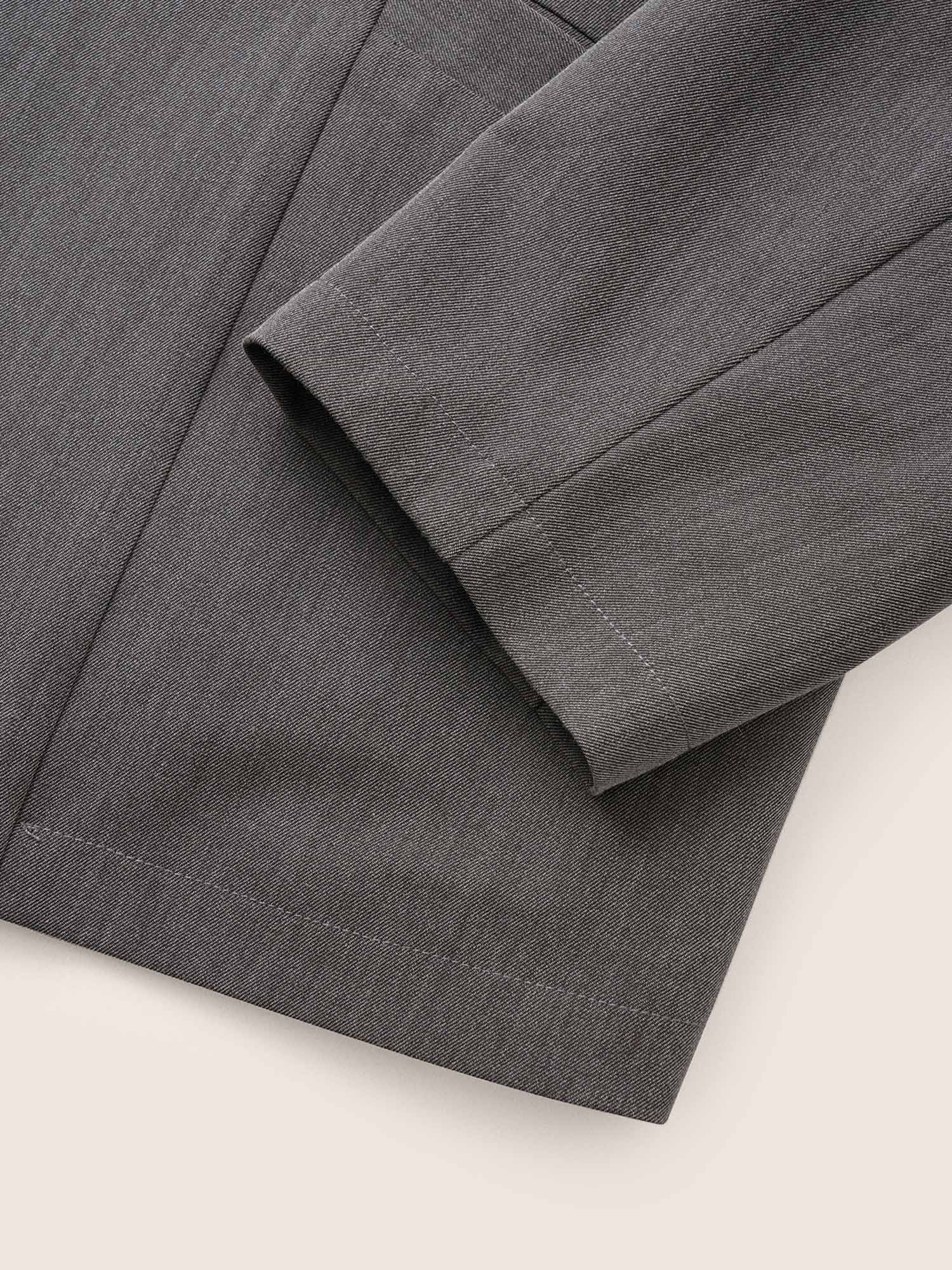 Plus Size Plain Suit Collar Pocket Fit Blazer Gray Women Work Plain Texture Sleeve Long Sleeve Suit Collar 14-16/1X Slanted pocket Workwear Essentials Blazers BloomChic 