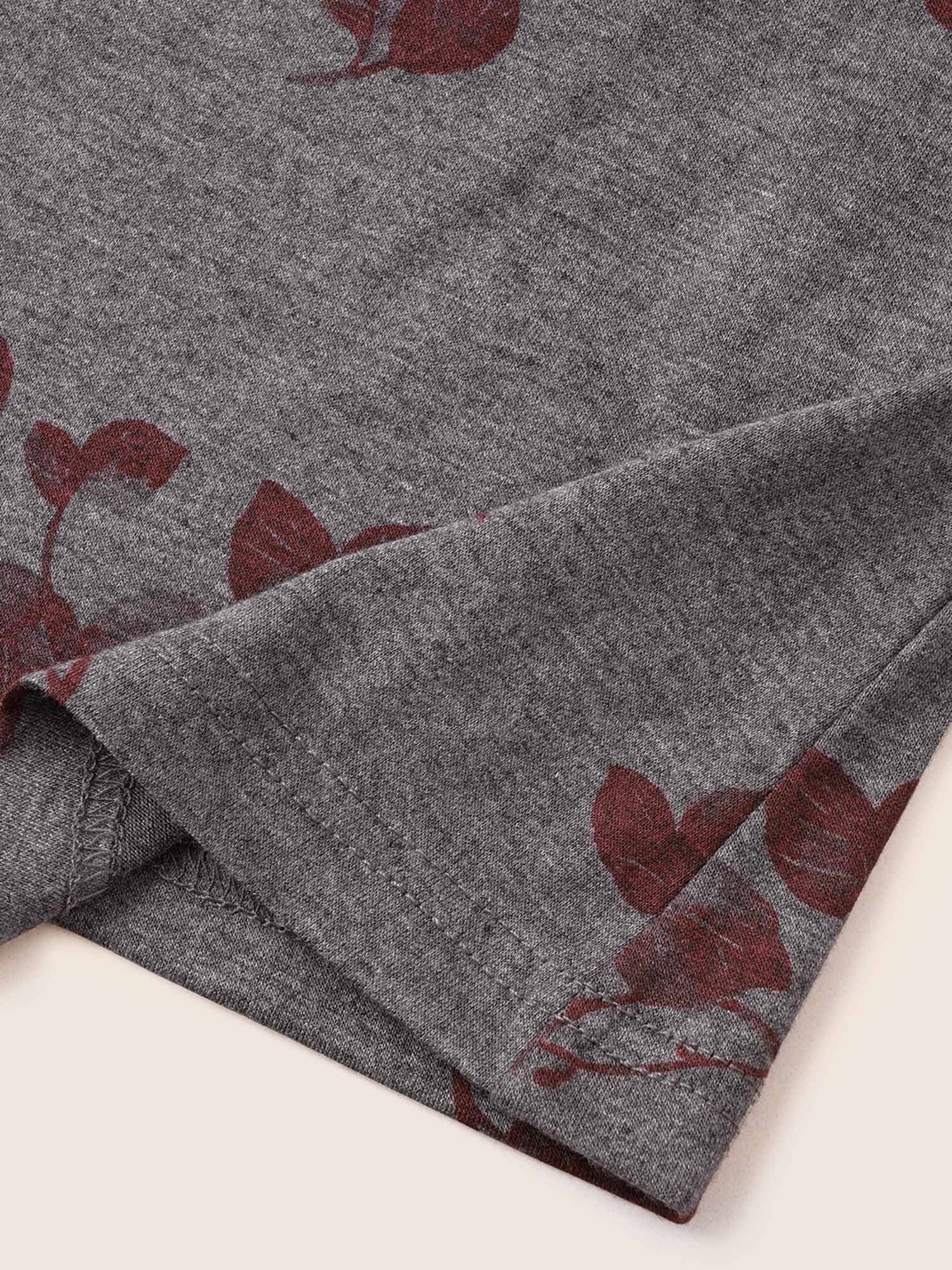Plus Size Women Everyday Plants Roll Hem Regular Sleeve Short sleeve Round Neck Casual T-shirts BloomChic 