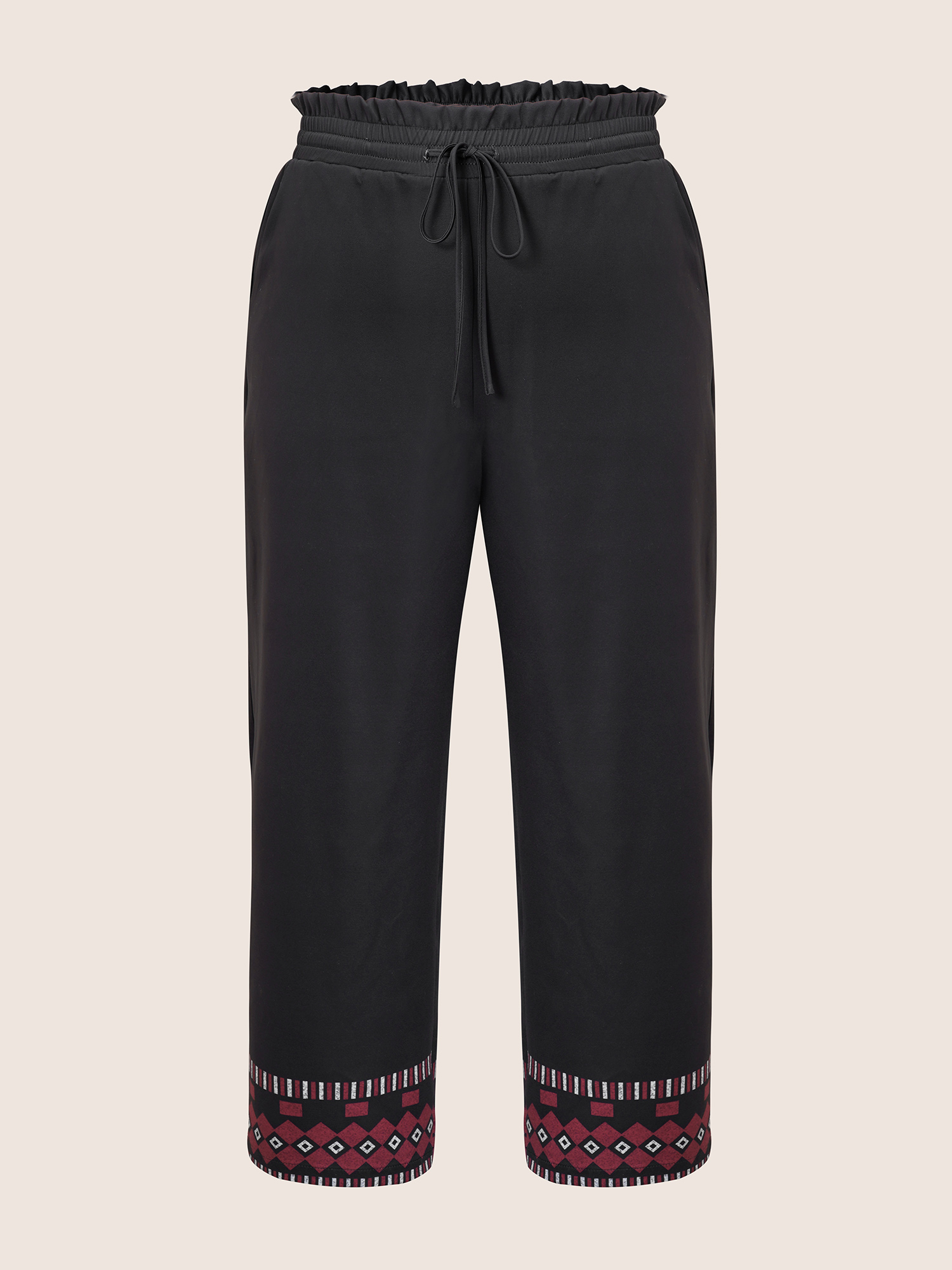 Plus Size Women Vacation Bohemian Print Printed High Rise Pocket Resort Pants BloomChic 