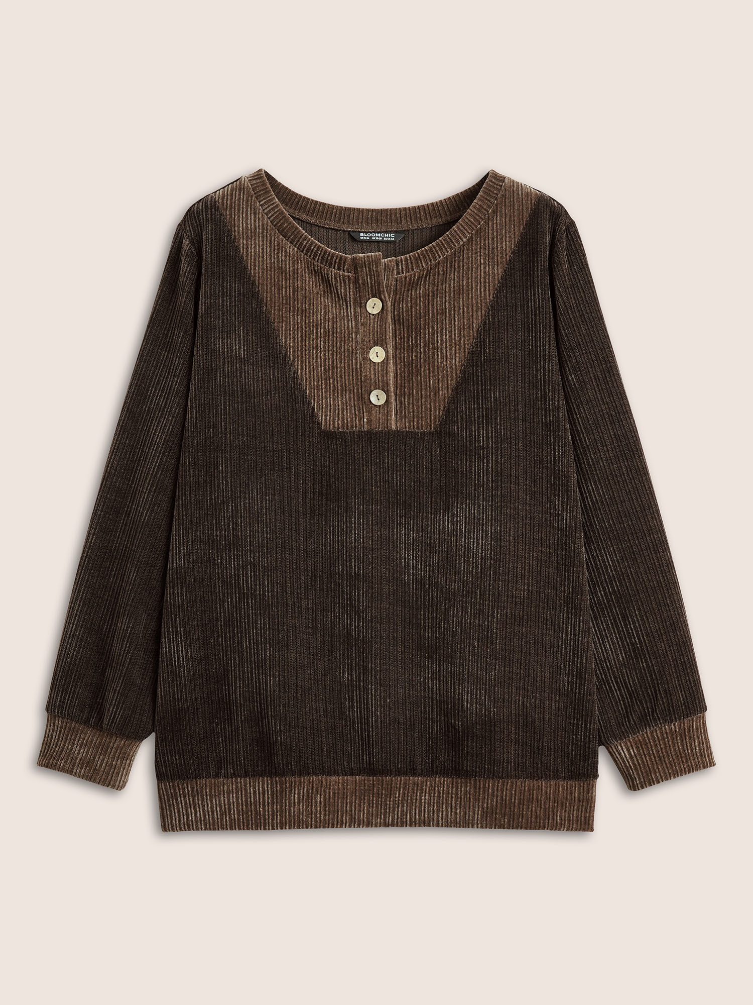 Plus Size Women Everyday Plain Texture Regular Regular Sleeve Long Sleeve Open Front Casual Sweatshirts BloomChic 