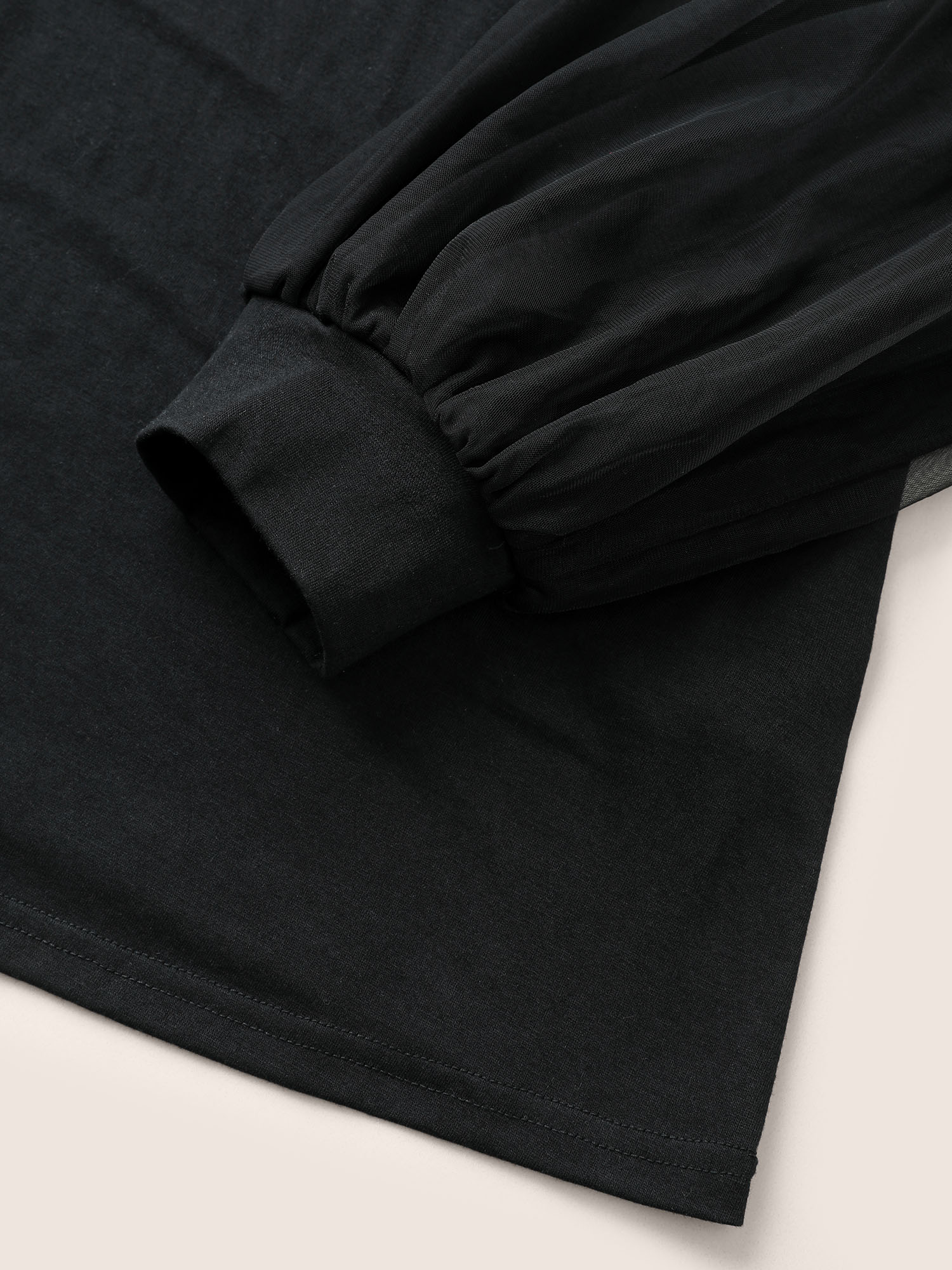 Plus Size Women Everyday Plain Plain Lantern Sleeve Long Sleeve V-neck Elegant T-shirts BloomChic 